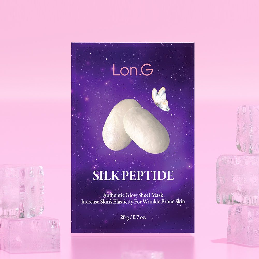 Lon.G Silk Peptide Authentic Glow Sheet Mask 20g x 10ea Protein Firming Elasticity Deep Moisture Cooling _ Made in Korea